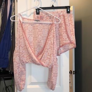 New Two Piece Pink Pattern Set